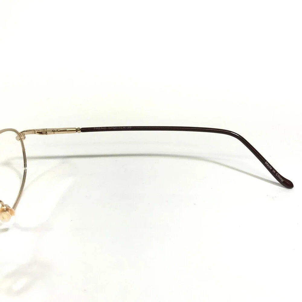 Trend Spotter Eyeglasses Frames 39 GOLD Brown Round Wire Rim 48-18-140